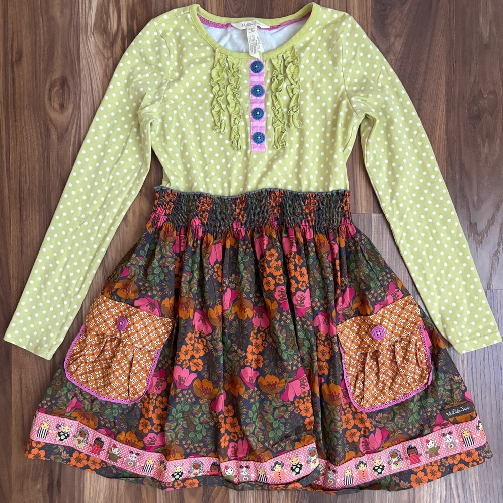 Matilda Jane Polka Dot Floral As A Princess Long Sleeve Dress
